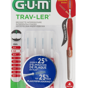 Szczoteczka międzyzębowa GUM Trav-Ler ISO 1, 0.8mm 4 szt.