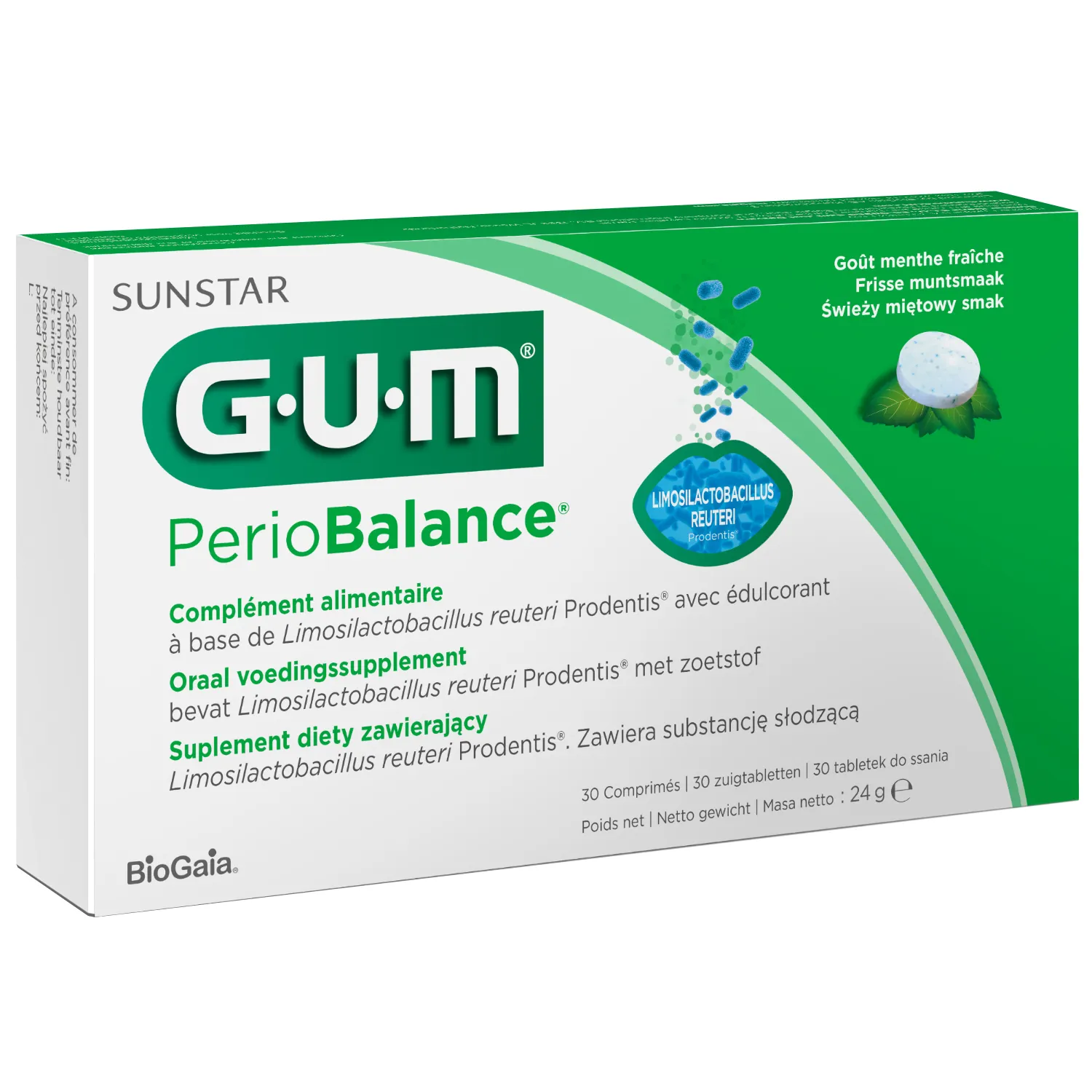 Tabletki do ssania GUM PerioBalance smak miętowy 30szt
