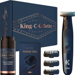 Zestaw Zestaw King C. Gillette trymer Style Master + krem nawilżający + ręcznik do trymowania