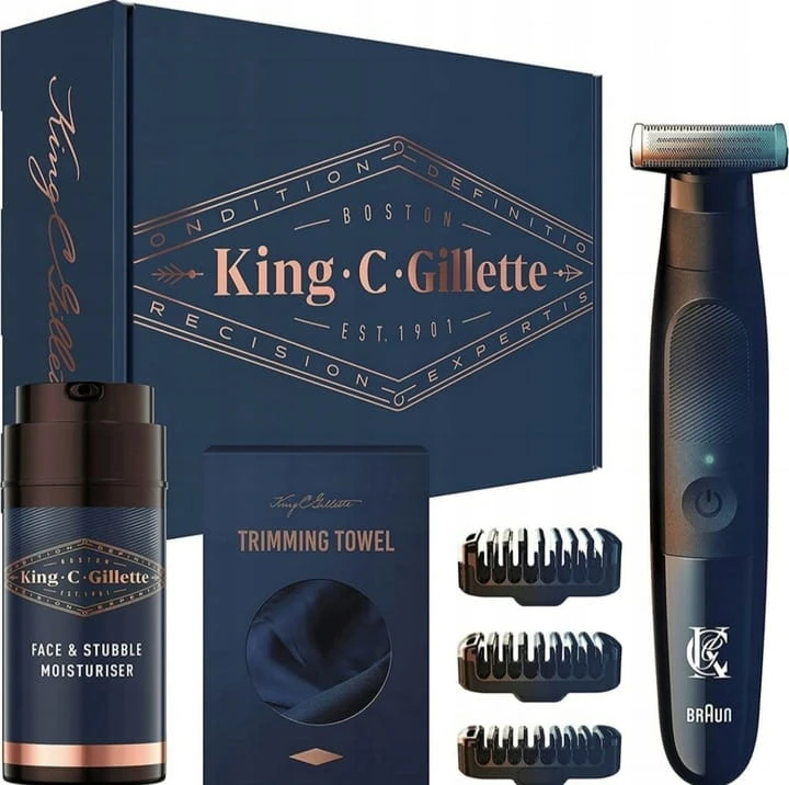 Zestaw Zestaw King C. Gillette trymer Style Master + krem nawilżający + ręcznik do trymowania