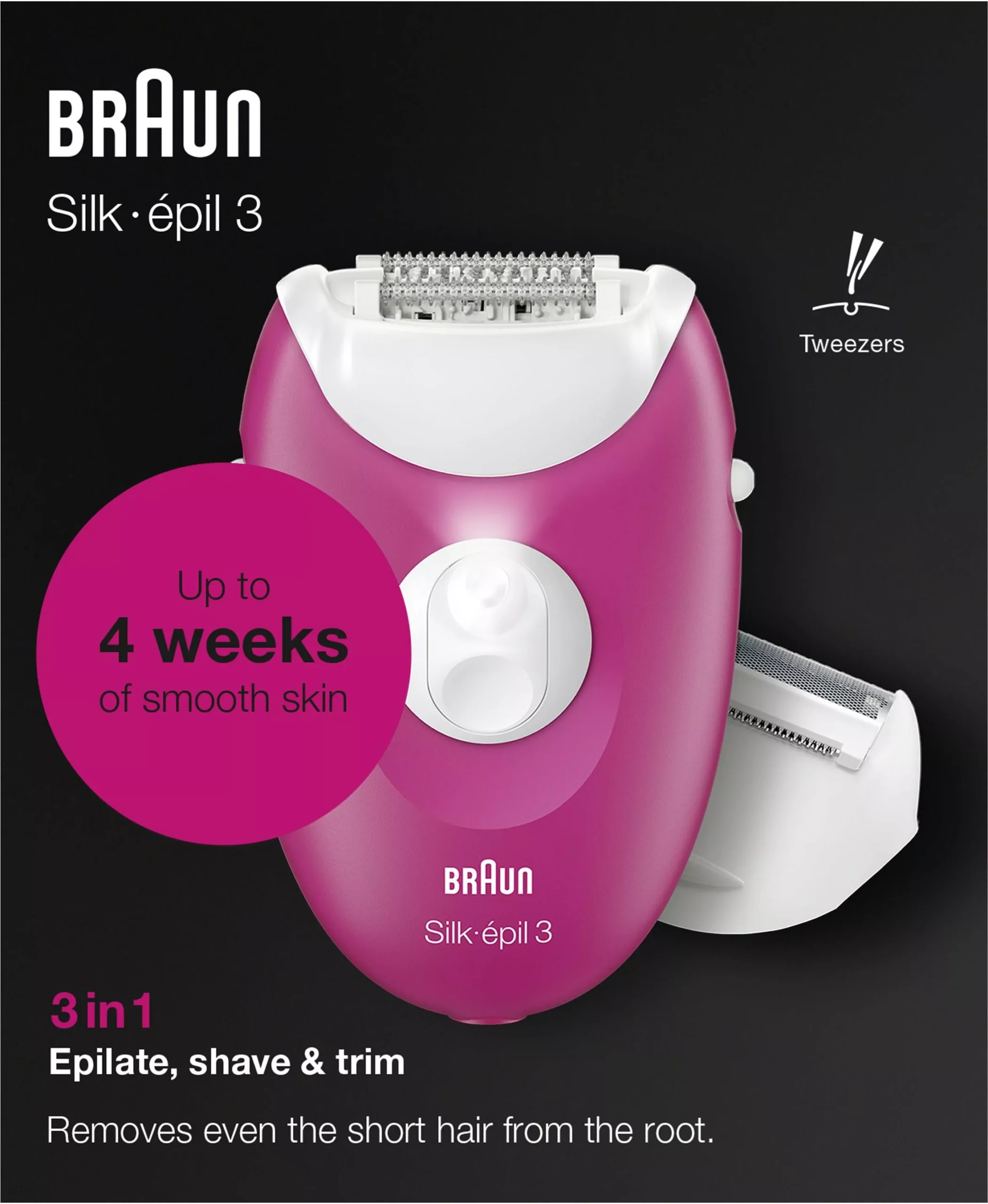 Depilator Braun Silk-epil 3 SE3-276 ciemny róż