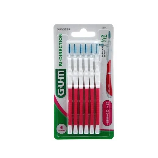 Szczoteczki międzyzębowe z chlorheksydyną GUM BI-DIRECTION - 1,2 mm 6 szt.