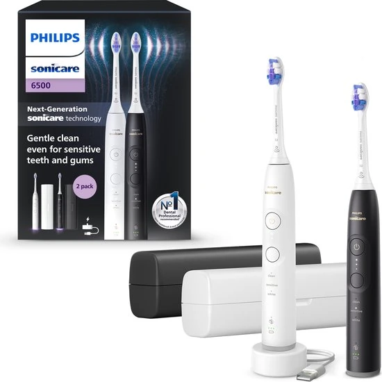 Szczoteczka soniczna Philips Sonicare 6500 HX7419/01 zestaw Czarna i Biała