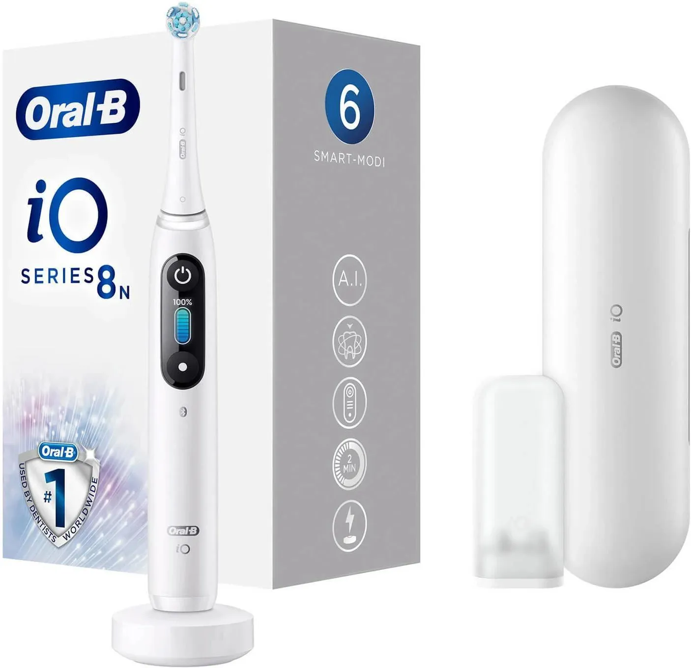 Szczoteczka magnetyczna Oral-B iO 8N WHITE ALBASTER z etui