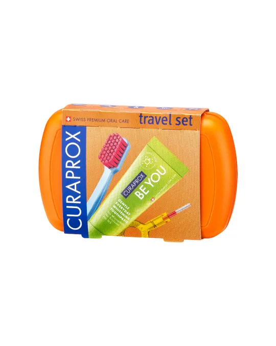 Curaprox Travel Set Be You - zestaw podróżny - pomarańczowy