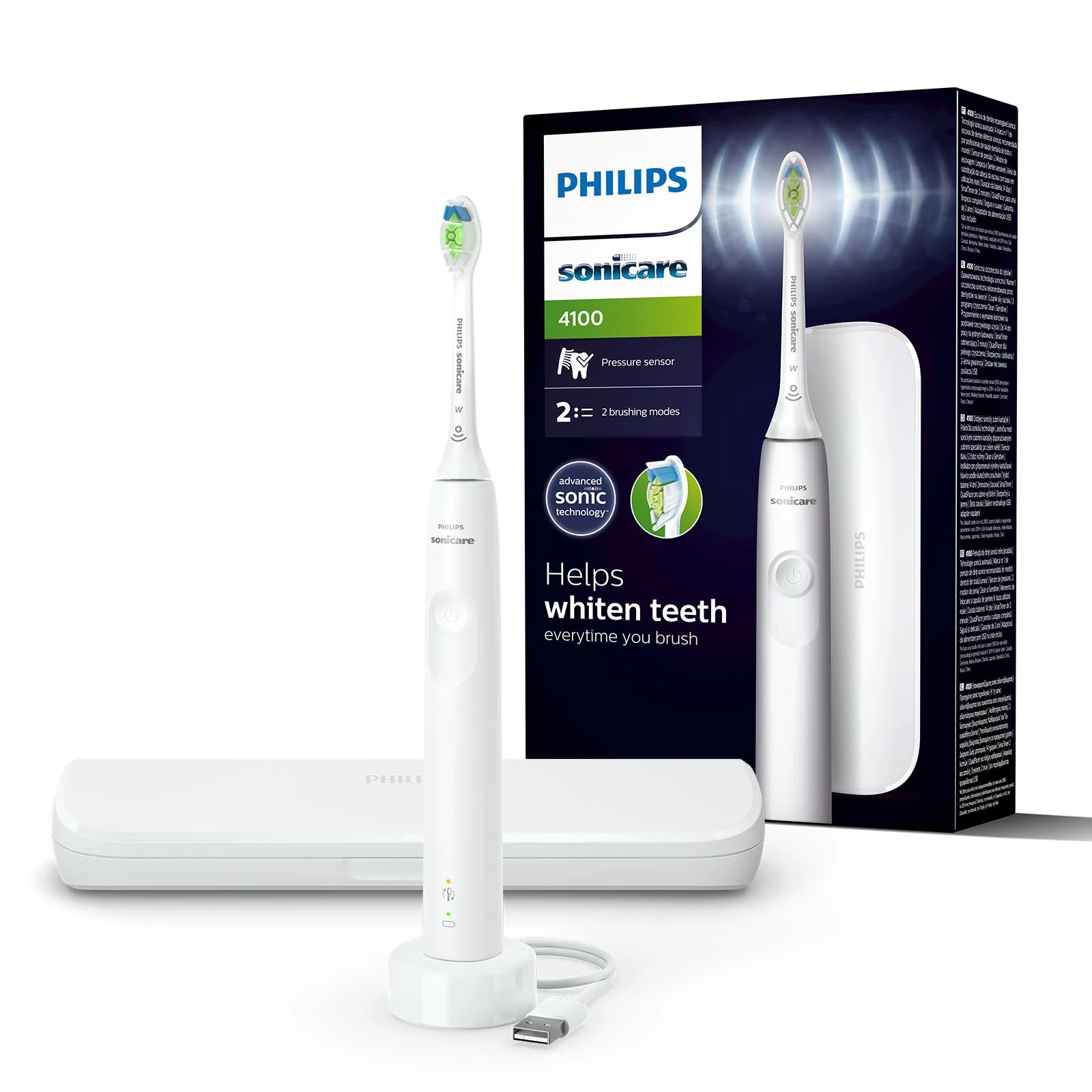 Szczoteczka soniczna PHILIPS 4100 HX3683/33 White z etui