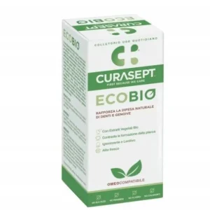 CURASEPT ECOBIO - Naturalny Płyn do Płukania Ust bez Mentolu, Bez Fluoru 300 ml