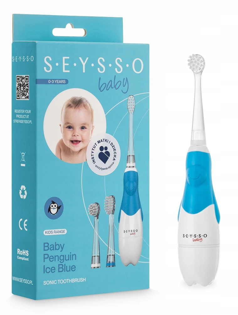 SEYSSO KIDS BABY PENGUIN ICE BLUE Szczoteczka Soniczna dla Dzieci 0-3 lata