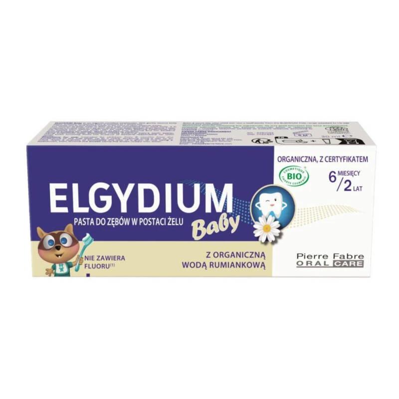 ELGYDIUM Baby Żel 30ml - organiczna pasta do zębów bez fluoru dla dzieci do 2 roku życia
