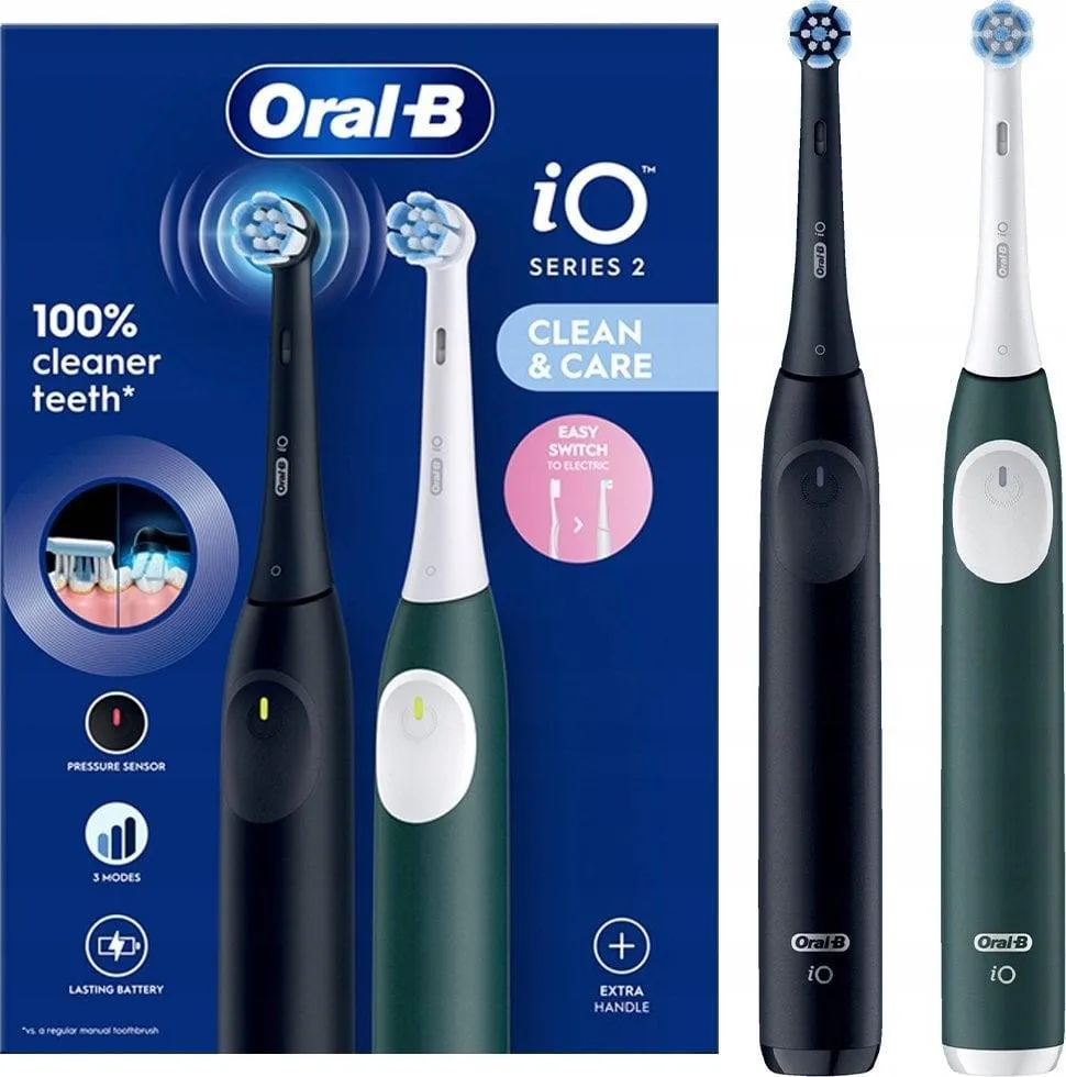 Szczoteczki magnetyczne Oral-B iO2 DUO bez etui -  Czarna i Zielona