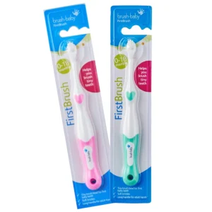 BRUSH-BABY FirstBrush - szczoteczka manulana dla dzieci 0-18 m-cy -  2 sztuki