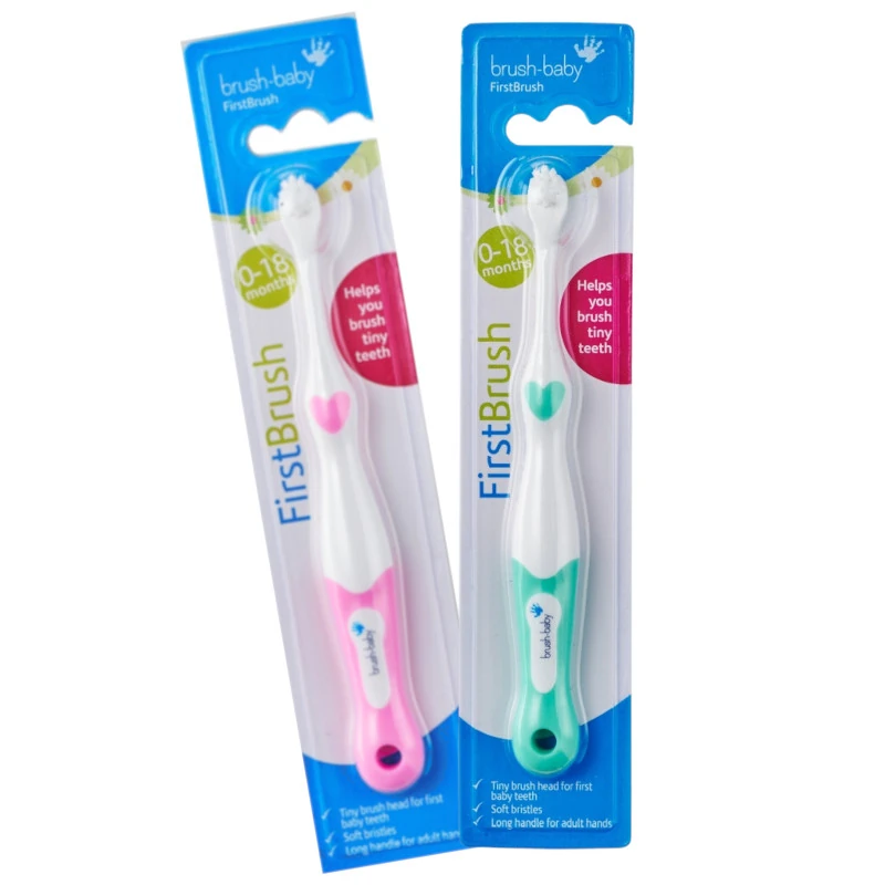 BRUSH-BABY FirstBrush - szczoteczka manulana dla dzieci 0-18 m-cy -  2 sztuki