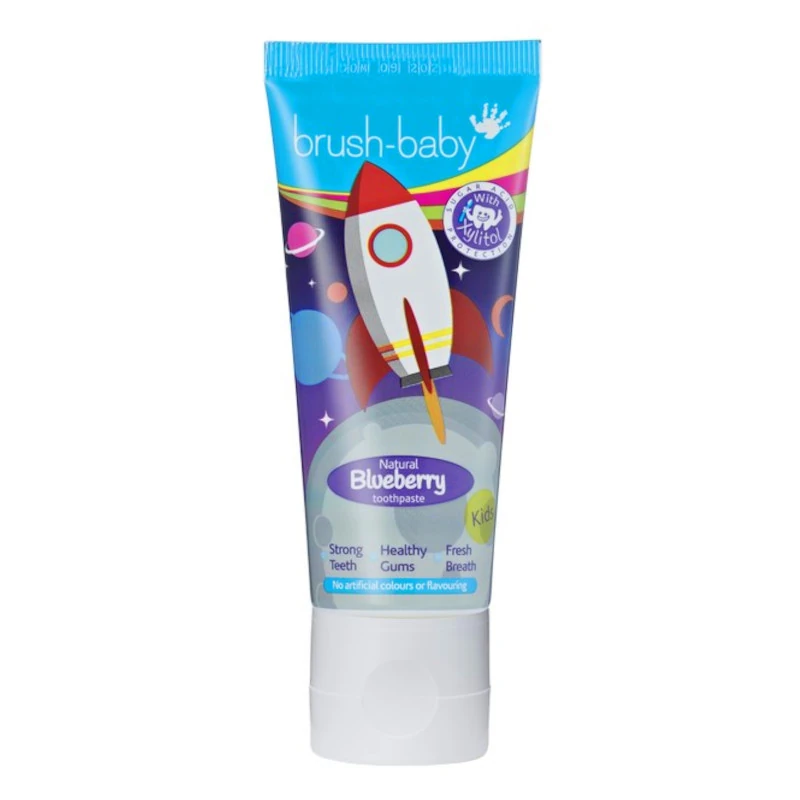 BRUSH-BABY Pasta dla dzieci Rakieta - Jagodowa z fluorem 3+ - 50 ml