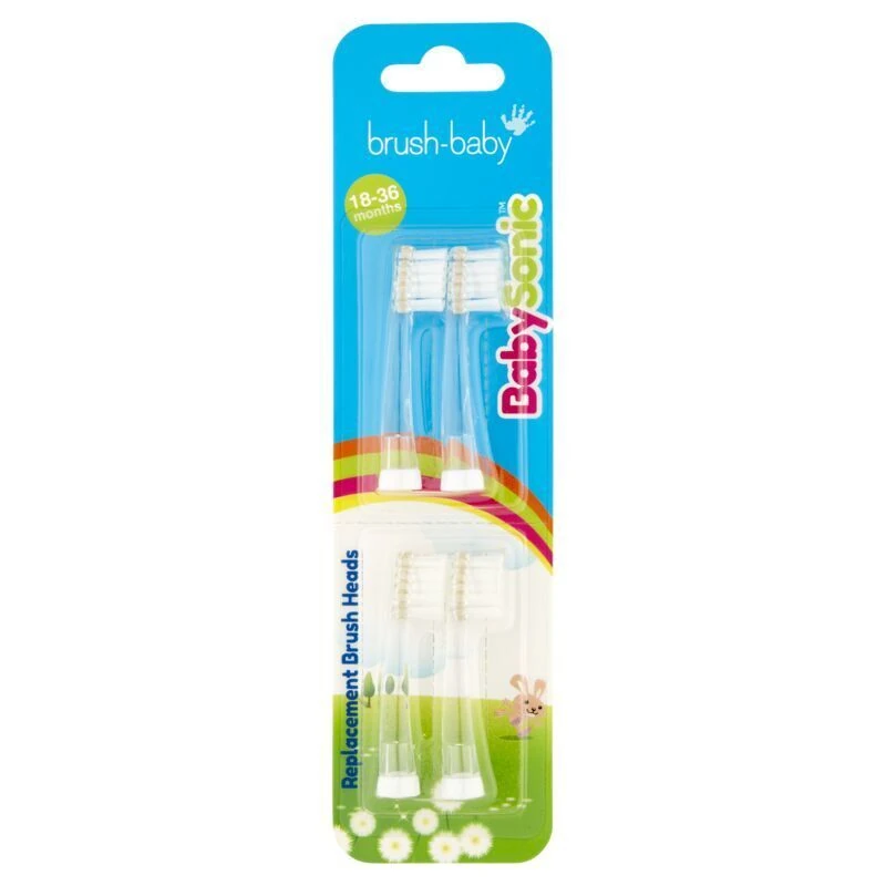 Brush-Baby BabySonic – Końcówki do szczoteczki sonicznej dla dzieci 18–36 miesięcy - 4 sztuki