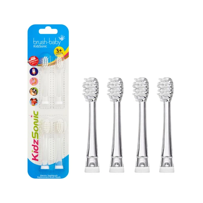 BRUSH-BABY KidzSonic Końcówki do szczoteczki sonicznej dla dzieci - +3 lata  4 szt