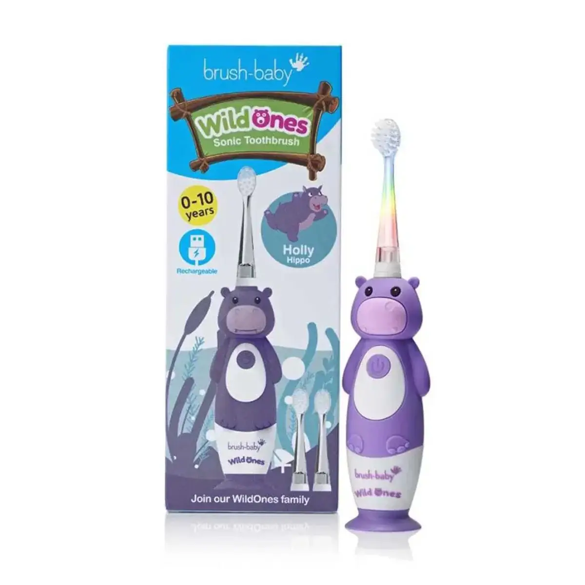 BRUSH-BABY WildOnes Szczoteczka Soniczna 0-10 lat HIPPO