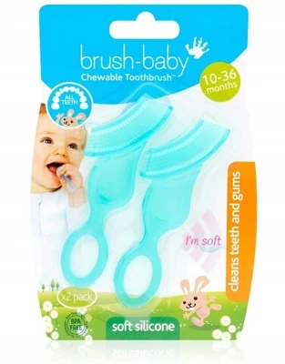 BRUSH-BABY Chewable Toothbrush gryzak dla dzieci 10-36 miesięcy - 2 sztuki