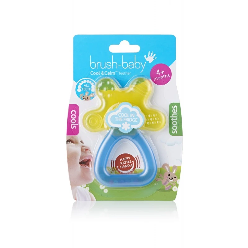 BRUSH-BABY Cool&Calm Gryzak z grzechotką od 4 miesiąca życia