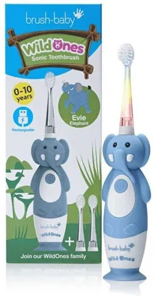 BRUSH-BABY WildOnes Szczoteczka Soniczna 0-10 lat SŁOŃ