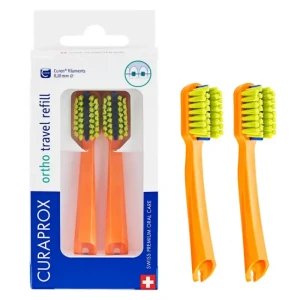 Końcówki Curaprox 5460 Ortho Travel Refill - 2szt. pomarańczowe