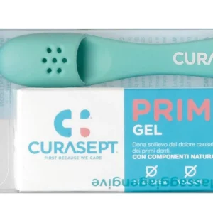 Zestaw dla dzieci - CURASEPT PRIMI DENT żel na ząbkowanie 20 ml  + Szczoteczka do masażu dziąseł