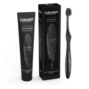 Pasta Cuasept BLACK LUXURY wybielająca + szczoteczka do zębów  - 75 ml