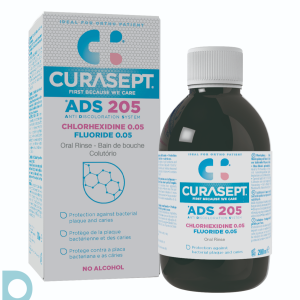 Płyn Curasept ADS 205 do płukania jamy ustnej z chlorheksydyną 0.05% i fluorem 200ml