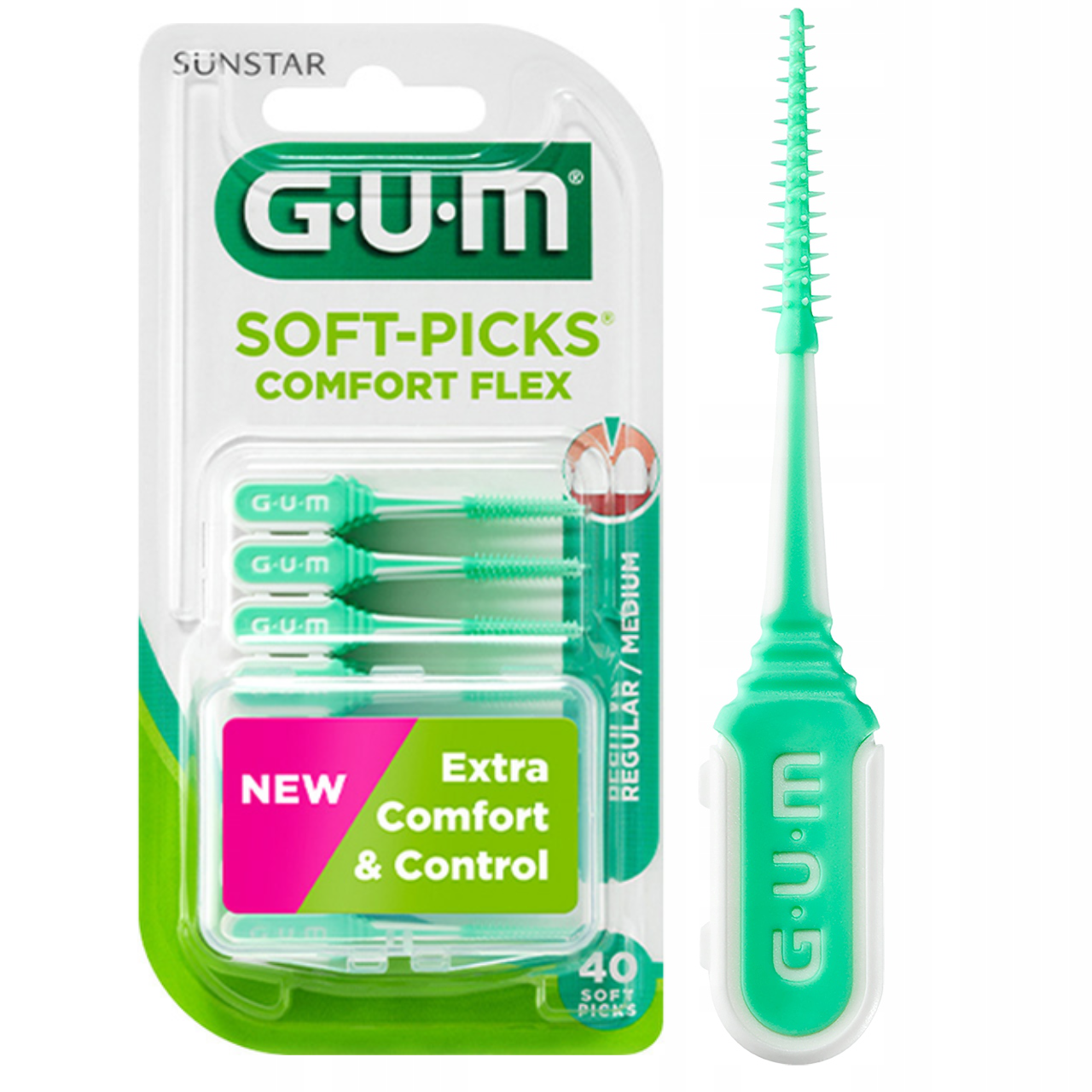 GUM soft-picks comfort Flex M 16 szt.- szczoteczka międzyzębowa