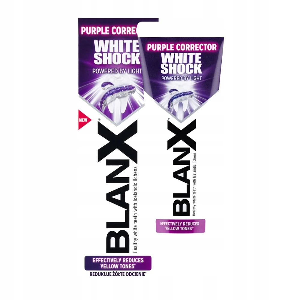 BLANX WhiteShoch PURPLE CORRECTOR 75ml fioletowa pasta do zębów z ActiluX
