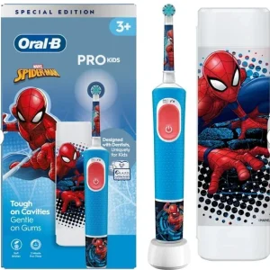 Elektryczna szczoteczka do zębów dla dzieci Oral-B Vitality Kids 3+ Spider-Man z etui