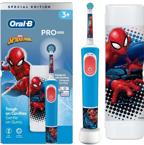 Elektryczna szczoteczka do zębów dla dzieci Oral-B Vitality Kids 3+ Spider-Man z etui