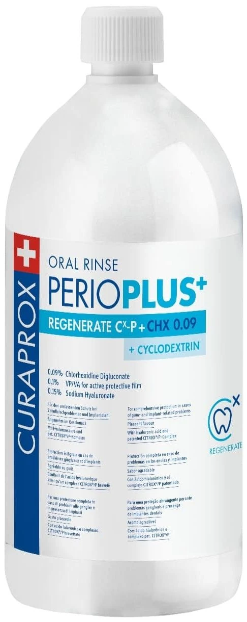 Curaprox Perio Plus Regenerate – płyn do płukania jamy ustnej z chlorheksydyną 0,09% – 900 ml