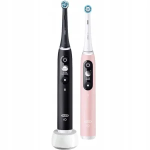 Oral-B iO 6 Duo – Zestaw dwóch magnetycznych szczoteczek do zębów - czarna + różowa