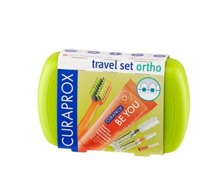 Curaprox Travel Set Ortho - zestaw podróżny zielony