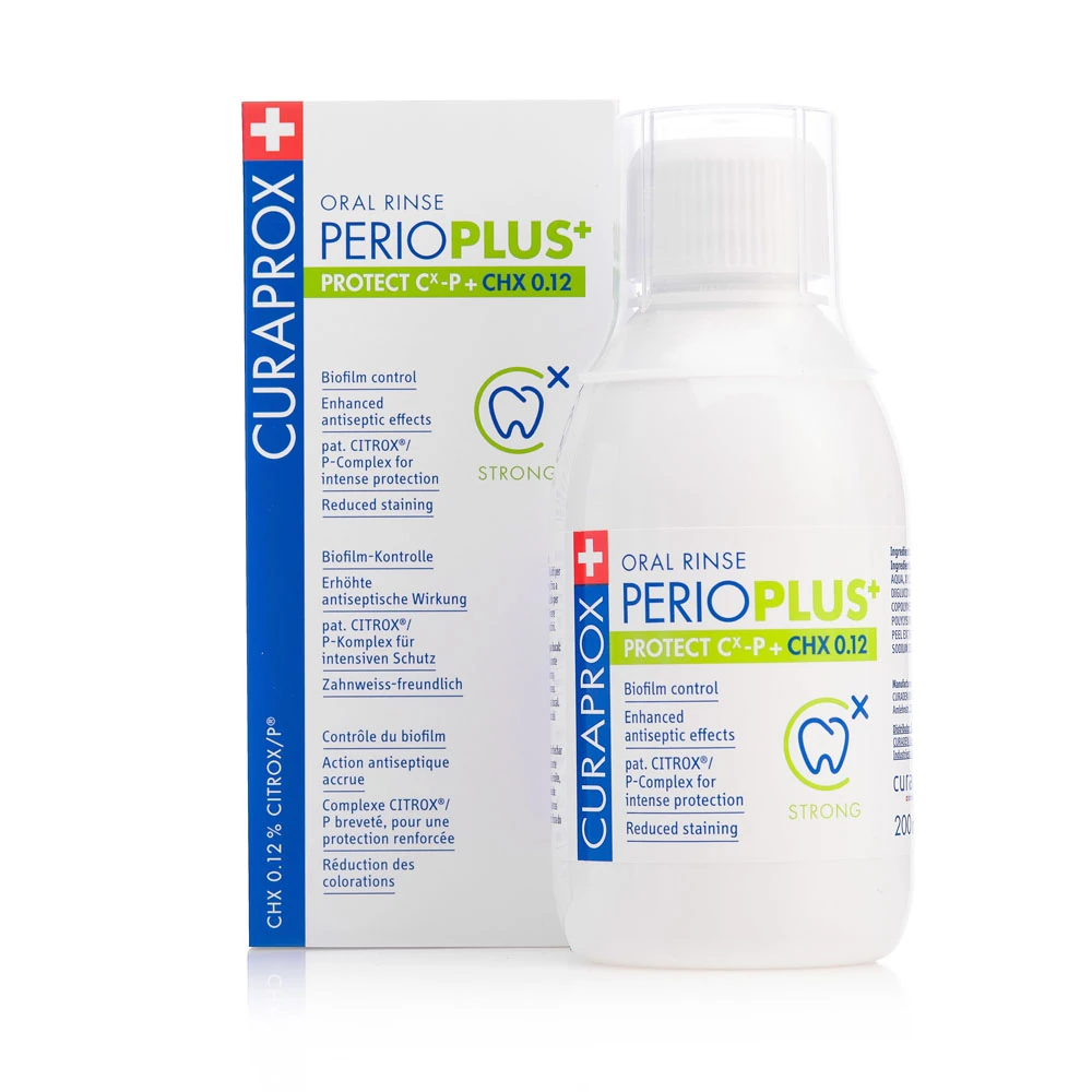 Curaprox PerioPlus+ Protect– specjalistyczny płyn do płukania jamy ustnej z CHX 0,12% i CITROX -  200 ml