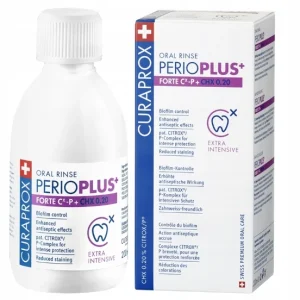 Curaprox Perio Plus Forte – silny płyn do płukania jamy ustnej z CHX 0,2% i CITROX - 200 ml